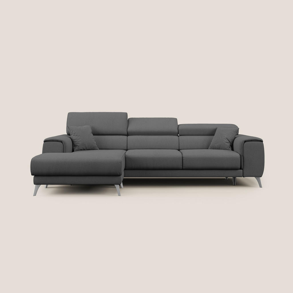 Thumbnail - Divani.store Ecksofa, Anthrazit, Textil, 4-Sitzer, L-Form, 260x102 cm, Wohnzimmer, Sofas & Couches, Wohnlandschaften, Ec...