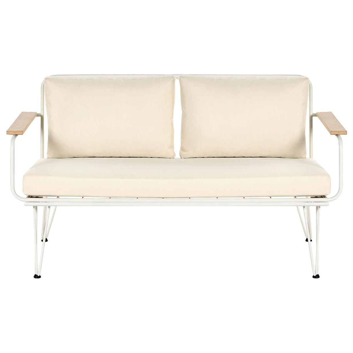 LOUNGE-SET 4-sitzer Stahl Beige Montesilvano - Beige, Metall - Beliani
