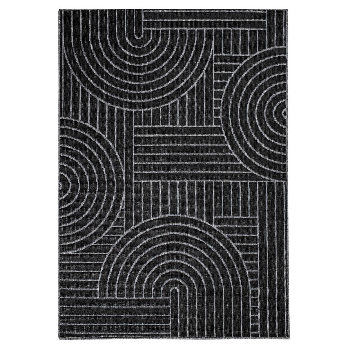 OUTDOOR-TEPPICH DuoRug 5842 Anthrazit 200x290 cm - Anthrazit, Textil (200/290cm) - carpet city