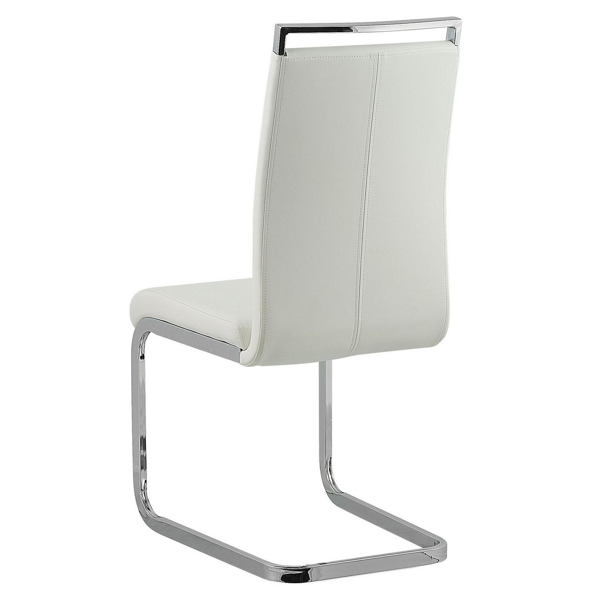 ESSZIMMERSTUHL 2er-Set Kunstleder Weiß Greedin - Weiß, Textil/Metall (42/99/50cm) - Beliani