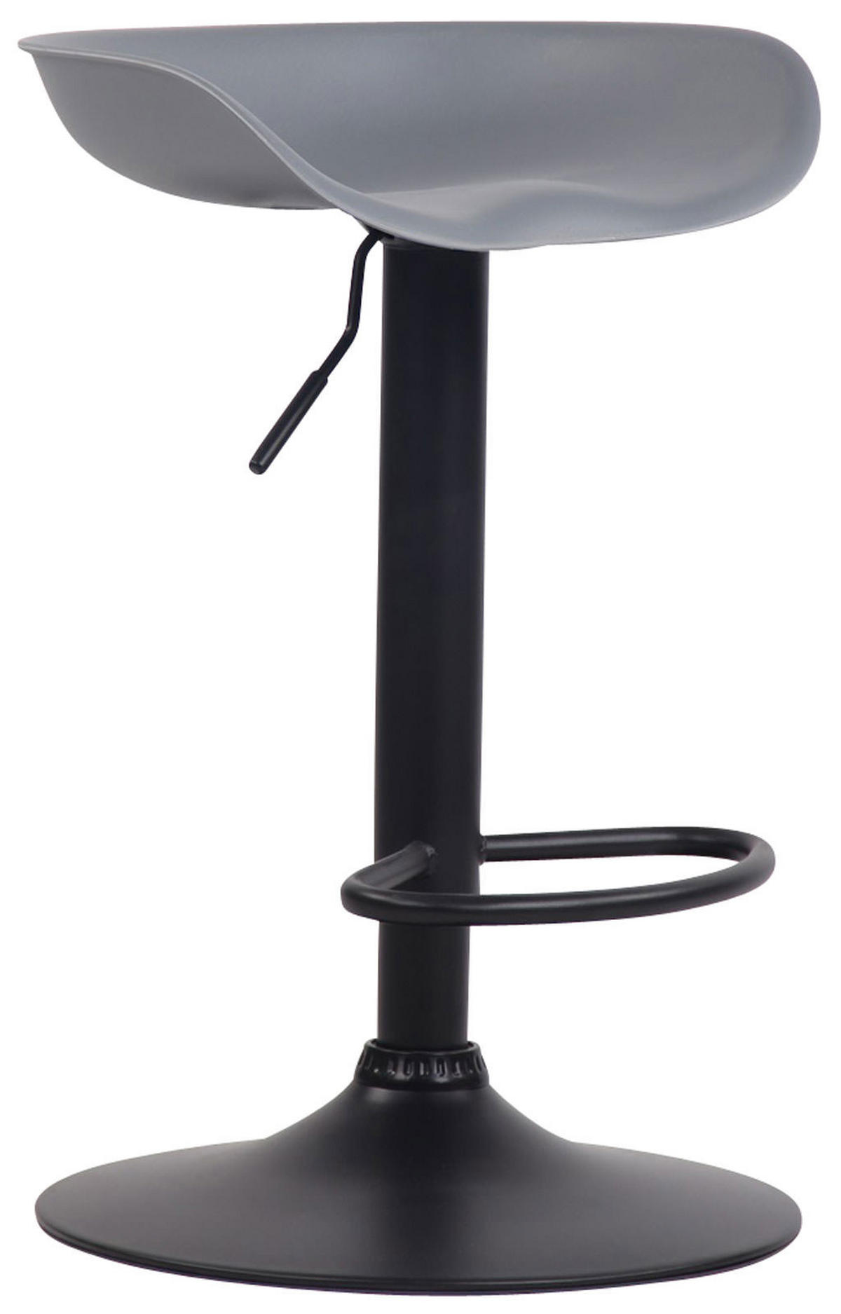 BARHOCKER 4er Set Kunststoff grau - Schwarz/Grau, Kunststoff/Metall (52/67/43cm) - CLP
