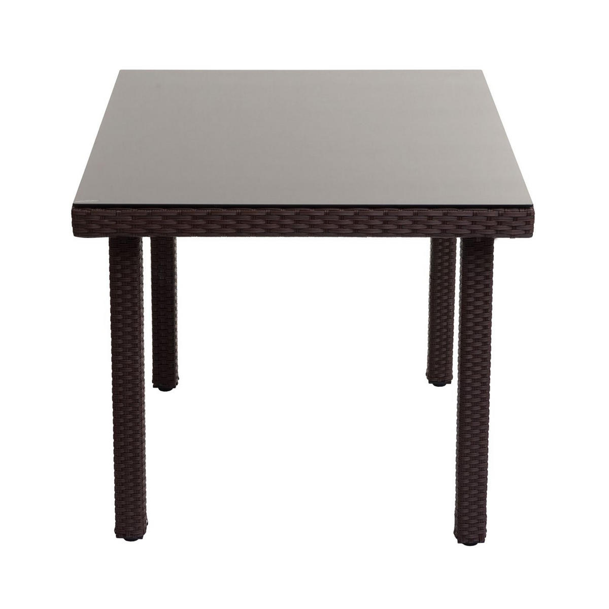 GARTENTISCH Mattis aus Poly-Rattan HxBxT 74,5x80x80cm Braun - Braun, Kunststoff (80/80/74.5cm) - PROREGAL