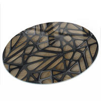 TISCHPLATTE fi70 cm – Abstraktion aus Holz - Beige, Glas (70/70/0.4cm) - Wallfluent