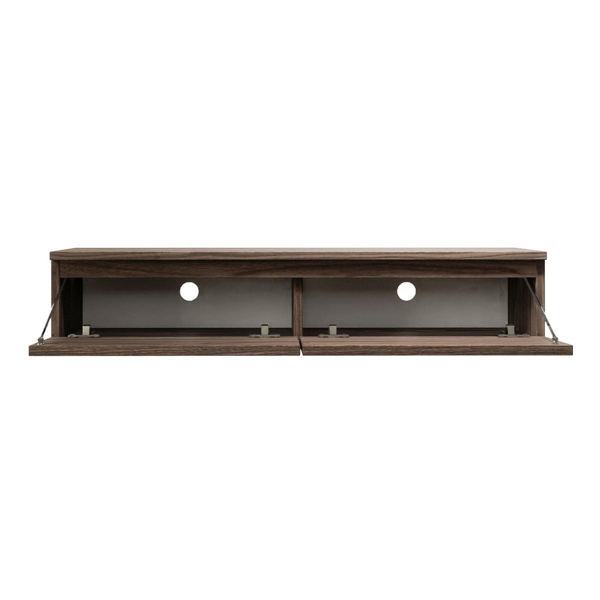 TV stolík Bemmi Slim dvojdverový, dekor orech Wisconsin, 100 cm - tmavohnedá, kompozitné drevo (100/18.2/31.6cm) - Selsey
