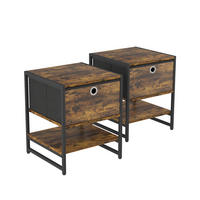 NACHTTISCH Fyrk Eiche rustikal 40 x 50 cm 2er-Set - Wildeiche, Holzwerkstoff (40/50/40cm) - Vicco