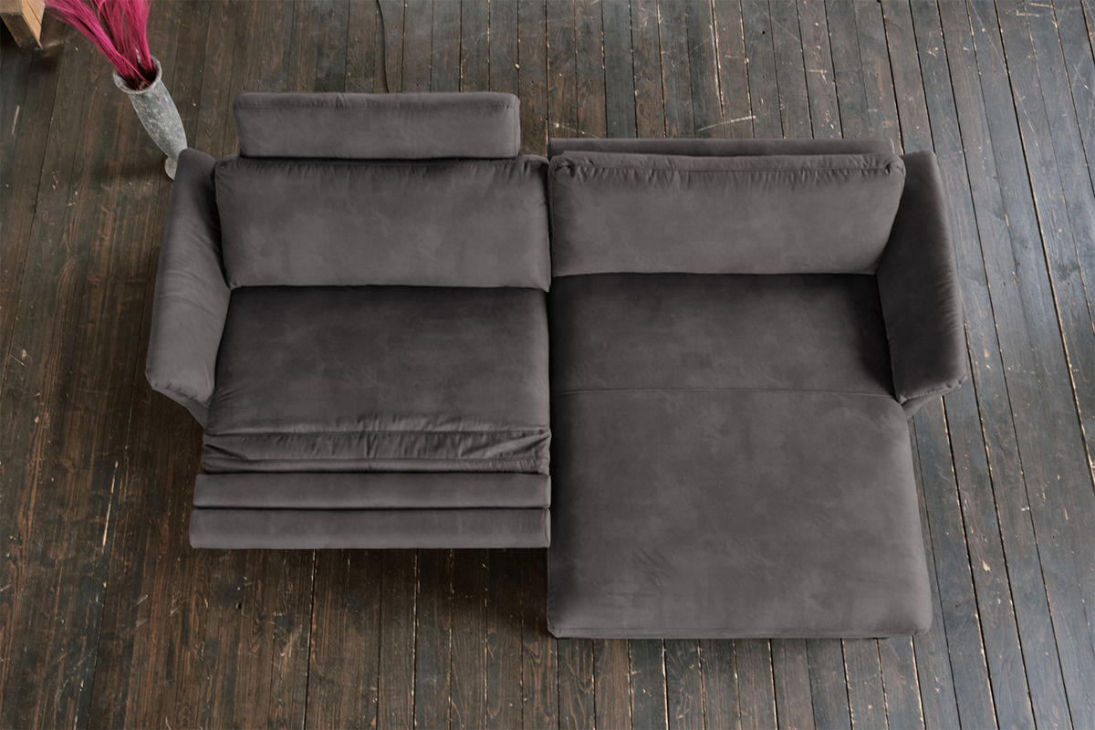ECKSOFA MIT MOTORISCHER RELAXFUNKTION MALTA Anthrazit Webstoff - Anthrazit/Schwarz, Buchenholz/Textil (302/175cm) - KAWOLA
