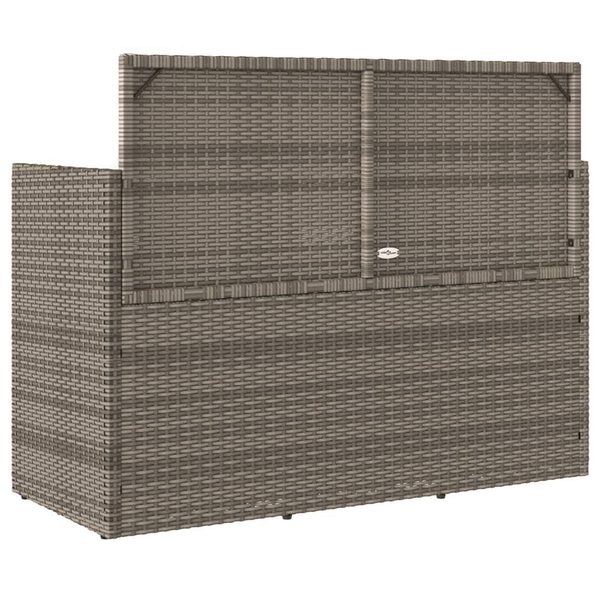 GARTENBANK Mit Kissen Grau Poly Rattan - Grau, Kunststoff (50/90.5/120cm) - vidaXL