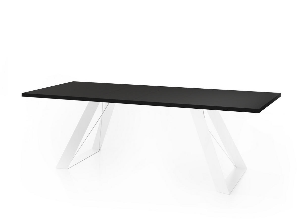 ESSTISCH Colter Weiß rechteckig ausziehbar, Schwarz 140-240/80/76 cm - Schwarz/Weiß, Holzwerkstoff/Metall (140/80/76cm) - WFL GROUP