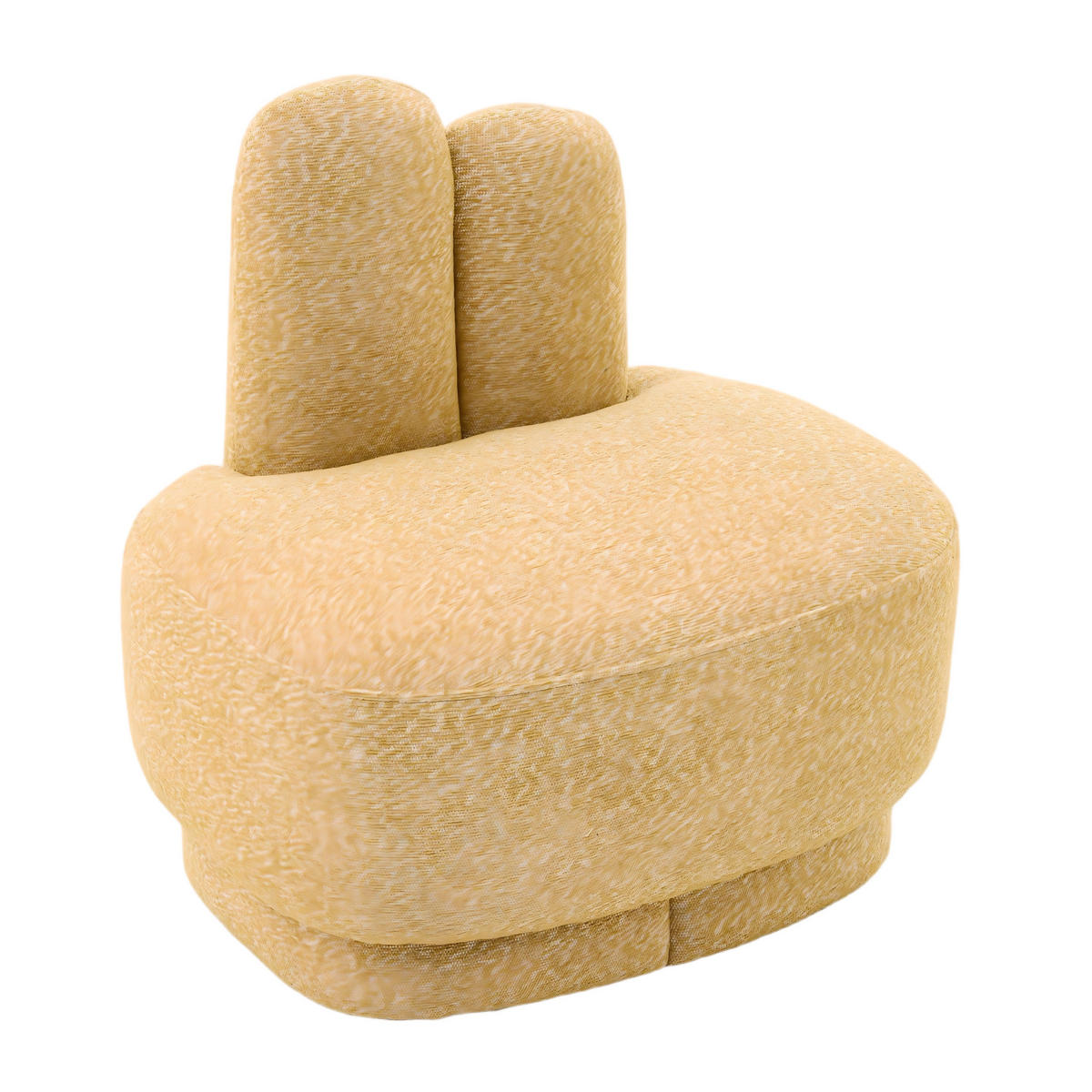 OTTOMAN Bunny-ear tyg stoppad med kaninöron - Gul, Textil (54/54/41.5cm) - Urban Meuble