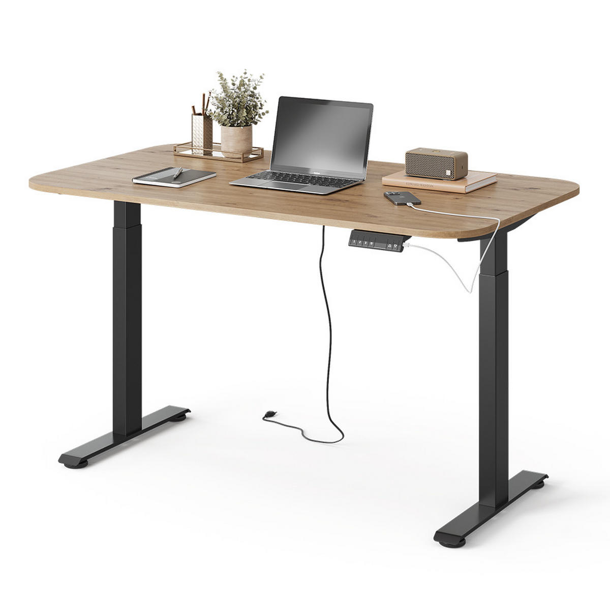 PSACÍ STŮL Elevate Černá/Řemeslná - černá, kompozitní dřevo (80/140/120cm) - Vicco