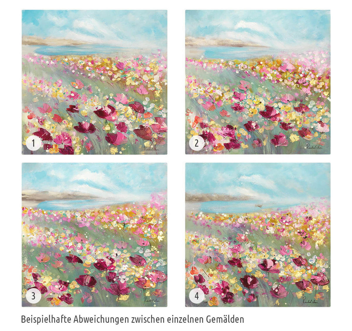 ÖLGEMÄLDE 60/60 cm - Blau/Pink, Holz/Textil (1.26/60cm) - KUNSTLOFT