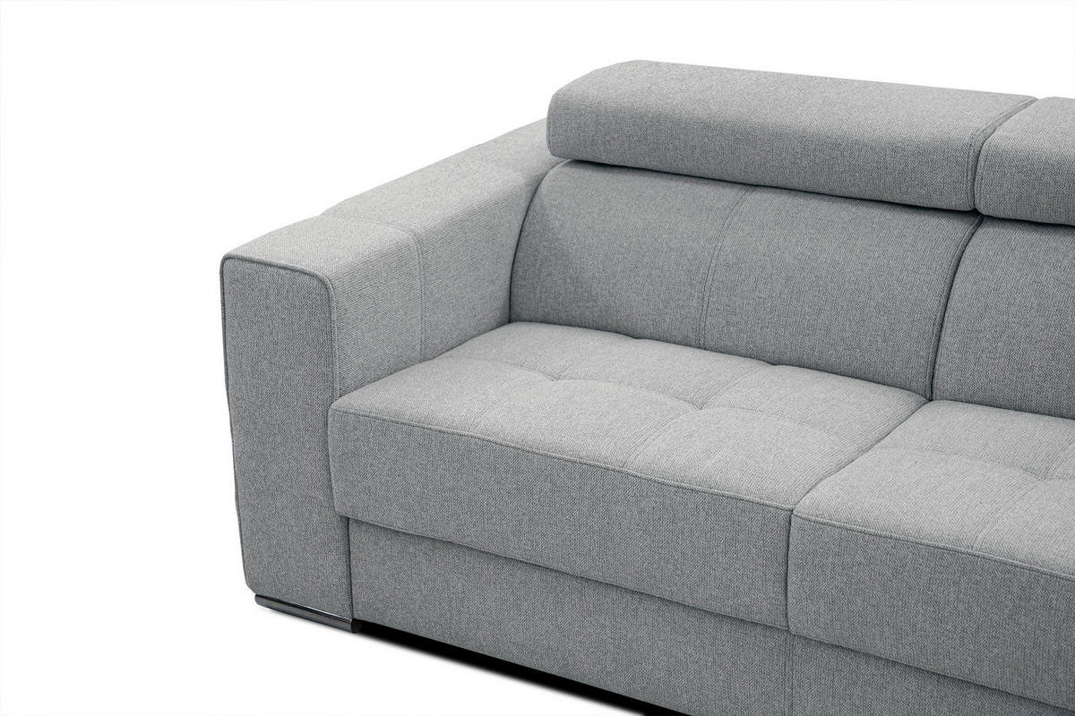 SOFA QUARTZ 3-Sitzer mit Ausziehsitz, silberfarben - Silberfarben, Holzwerkstoff/Textil (202/80/102cm) - Courtois Laville