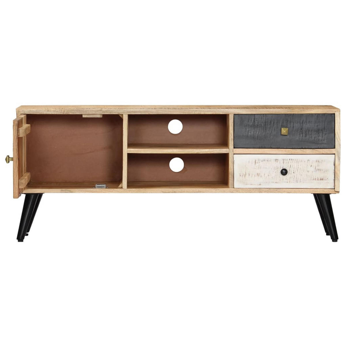 TV-SCHRANK 115/30/47 Cm Mango-Massivholz - Braun, Holz (115/47/30cm) - vidaXL