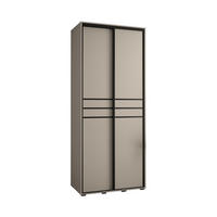 SCHWEBETÜRENSCHRANK 235,2/100/45 2-türig - Kaschmir/Schwarz, Holz/Metall (100/235.2/45cm) - MÖBEL KRYSPOL