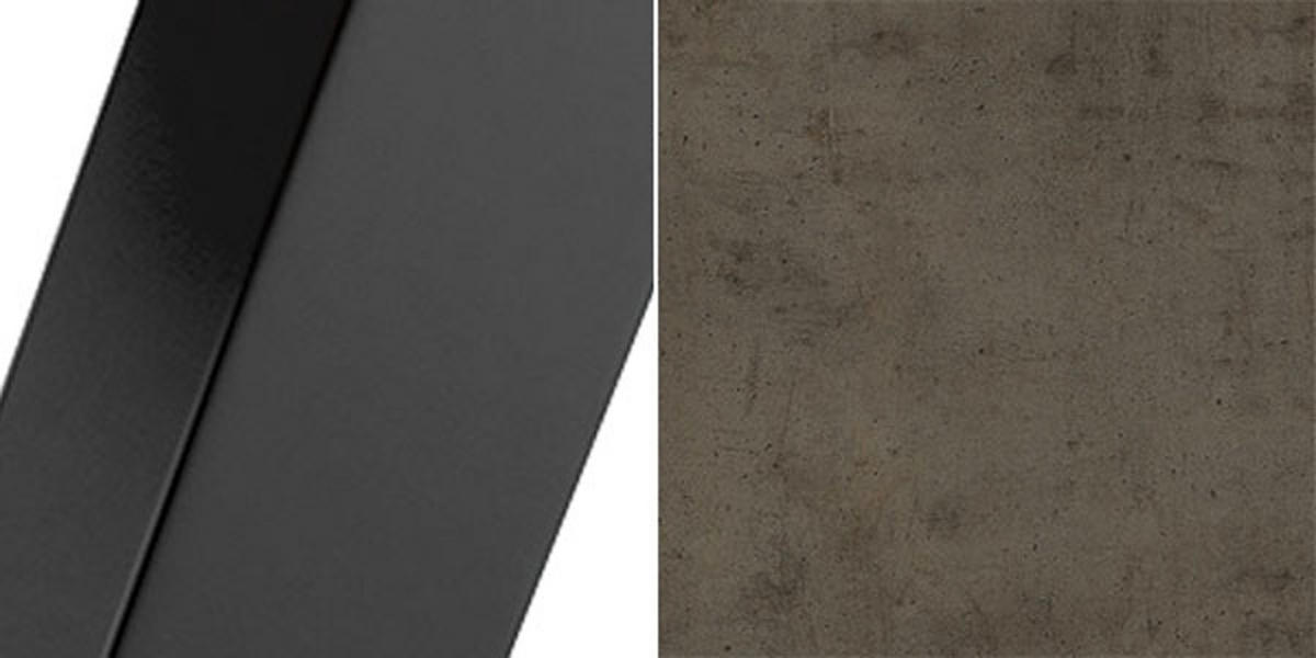 ESSTISCH Gerda Chicago Concrete Dunkelgrau / Schwarz 100/138 / 100 / 76cm - Dunkelgrau/Schwarz, Holz/Holzwerkstoff (100/100/76cm) - Feldmann-Wohnen