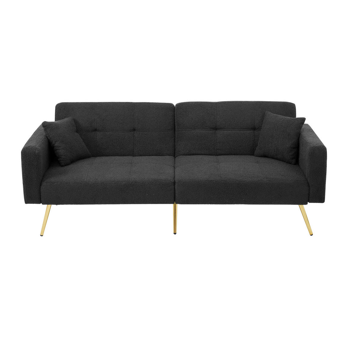 ROZKLÁDACÍ pohovka 175/64/72 cm tmavě šedá ze šerpy a pěny s nastavitelnou opěrkou a kapsami - tmavě šedá, plast (175/72/64cm) - OKWISH