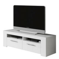 TV-MÖBEL mit 2 Türen und 2 Aufbewahrungsfächern Ambit - L120 cm - Weiß, Holzwerkstoff (40/42/120cm) - Calicosy