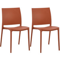 GARTENSTUHL 2 Kunststoff Terracotta - Terracotta, Kunststoff (42/81/49cm) - CLP