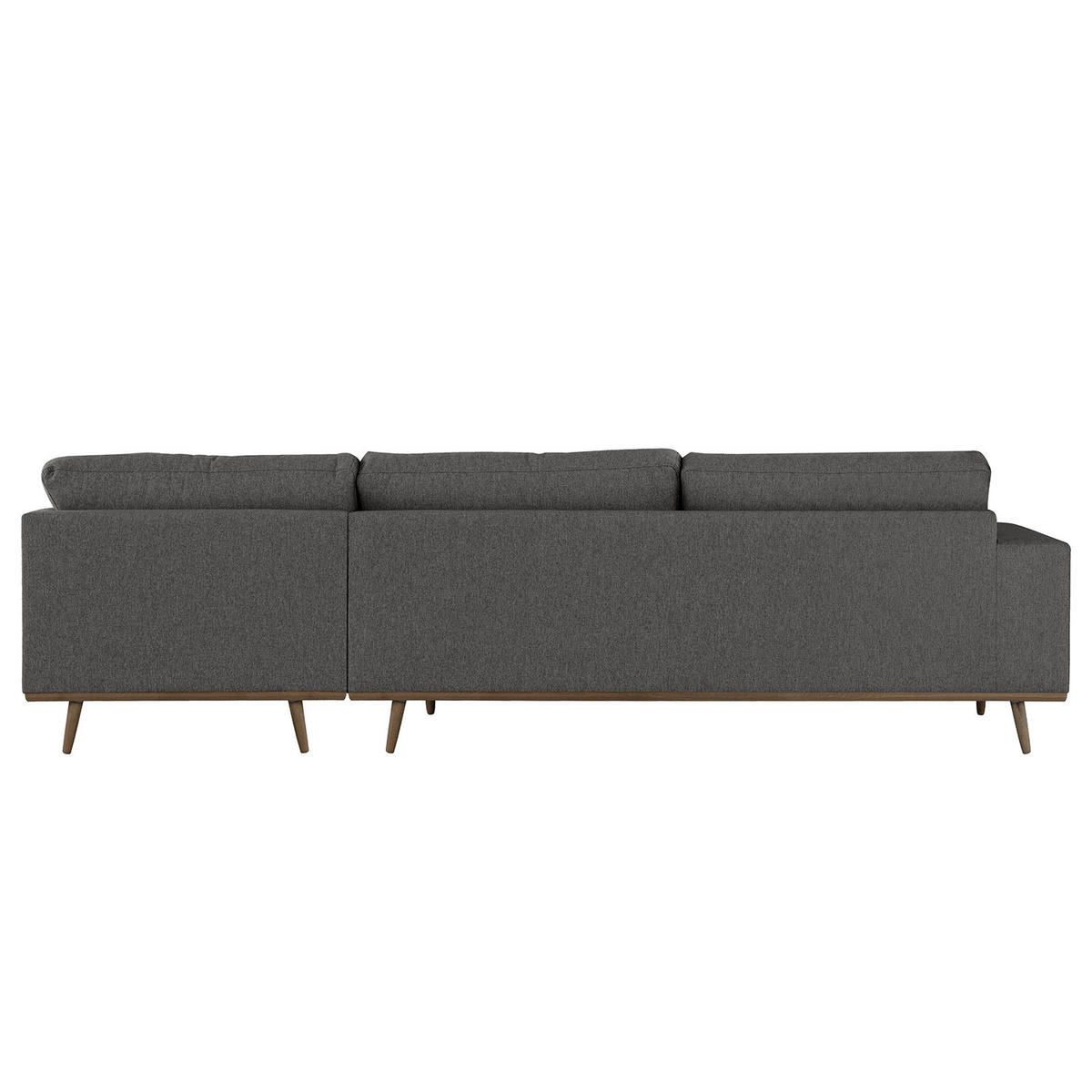 ECKSOFA mit Longchair - Eichefarben/Dunkelgrau, Eichenholz/Textil (281/153cm) - home24