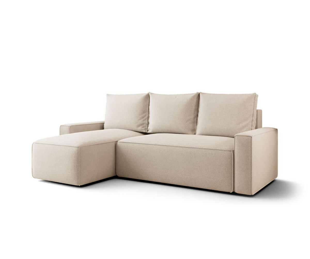 ECKSOFA mit Schlaffunktion SAVIO Curio 09 Links - Ecru, Textil (232/140cm) - Bedante