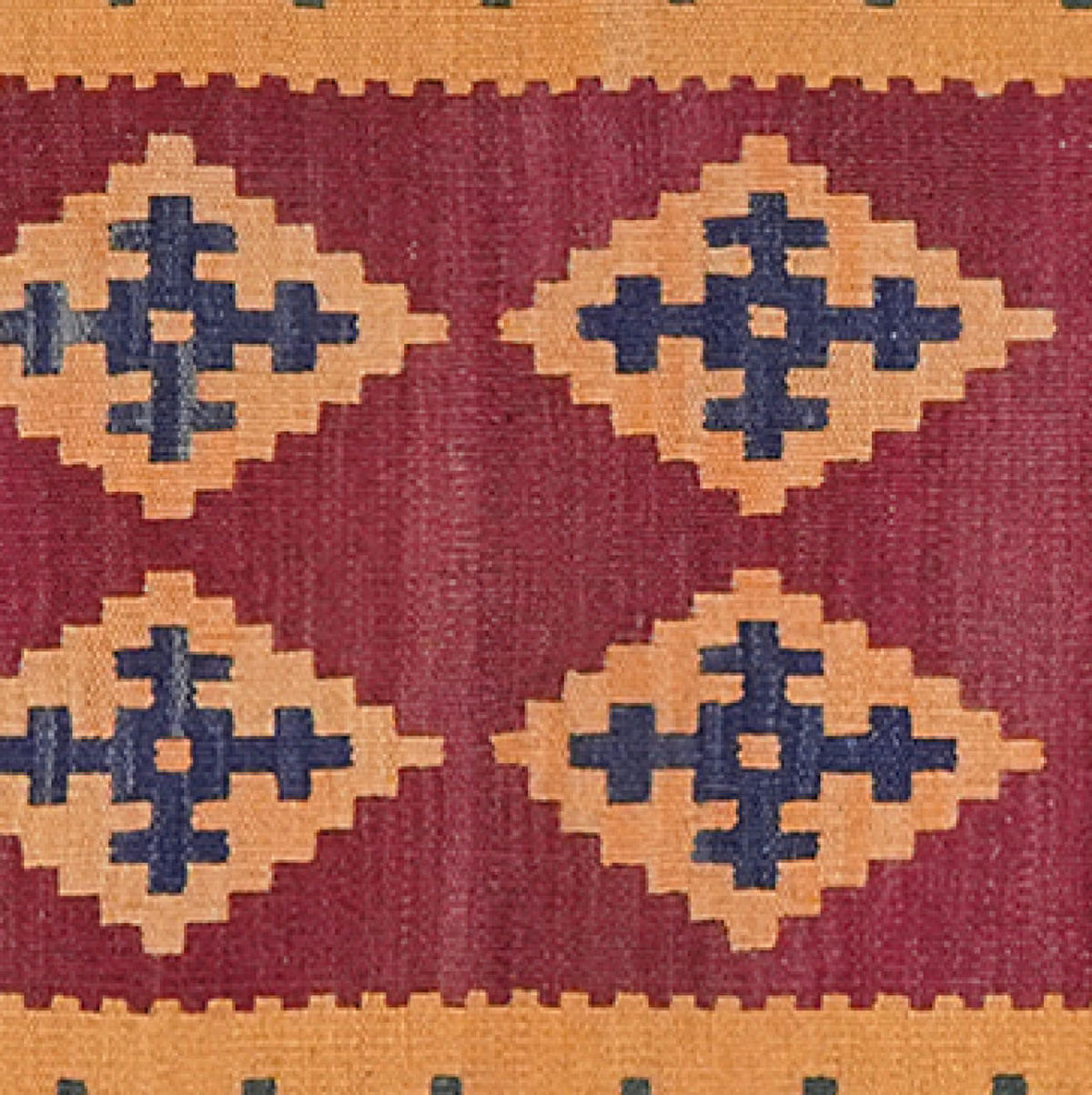 HANDWEBTEPPICH Kelim Gashgai Violett 200/57 cm Schurwolle - Violett, Textil (57/200cm) - Looma