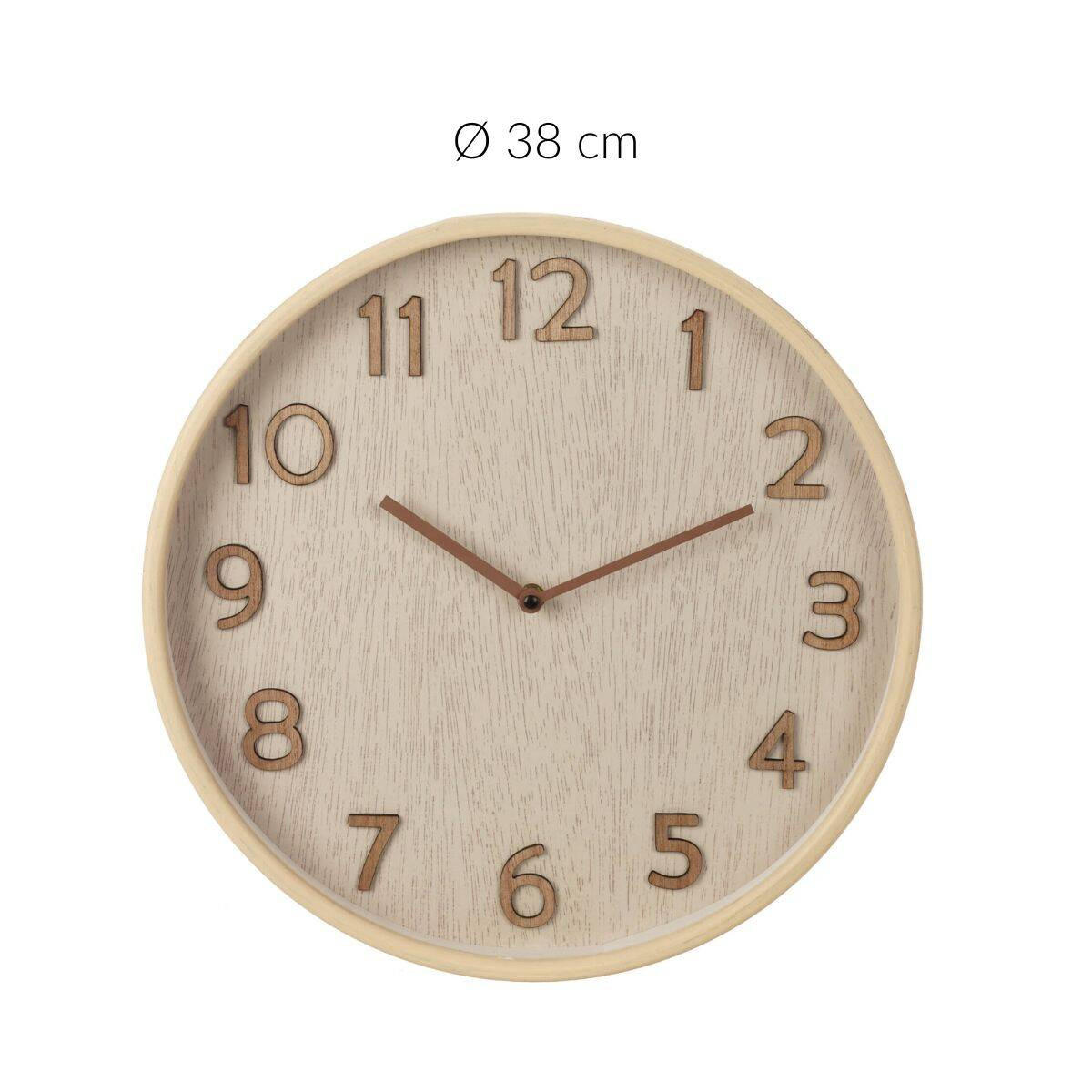 WANDUHR Holzoptik 38/5 cm - Beige, Holzwerkstoff (39/6/39cm)