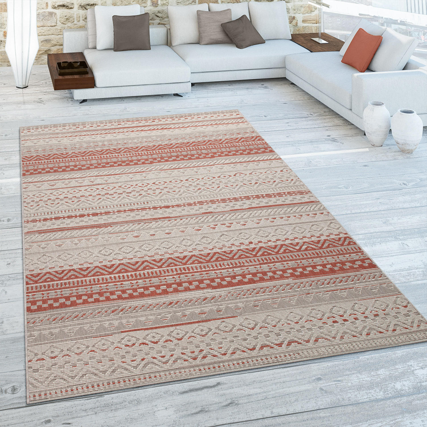 OUTDOORTEPPICH 120/170 cm Ostende 544 - Rot, Textil (120/170cm) - Paco Home