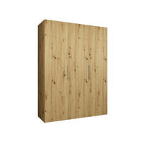 DREHTÜRENSCHRANK 202/150/52 3-türig - Kaschmir/Eiche Artisan, Holz (150/202/52cm) - MÖBEL KRYSPOL