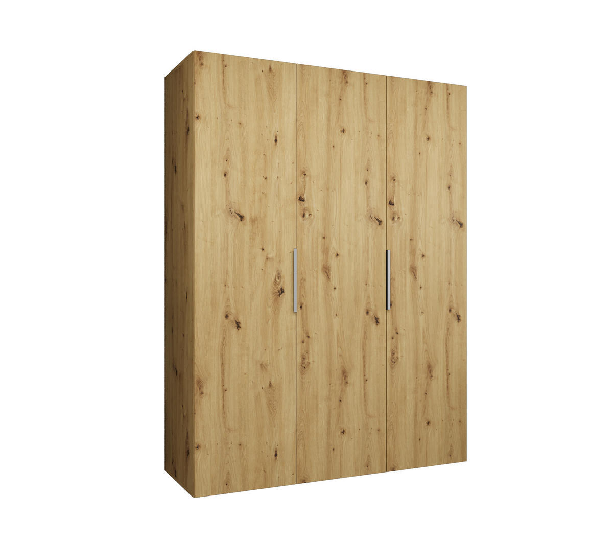 DREHTÜRENSCHRANK 202/150/52 3-türig - Kaschmir/Eiche Artisan, Holz (150/202/52cm) - MÖBEL KRYSPOL