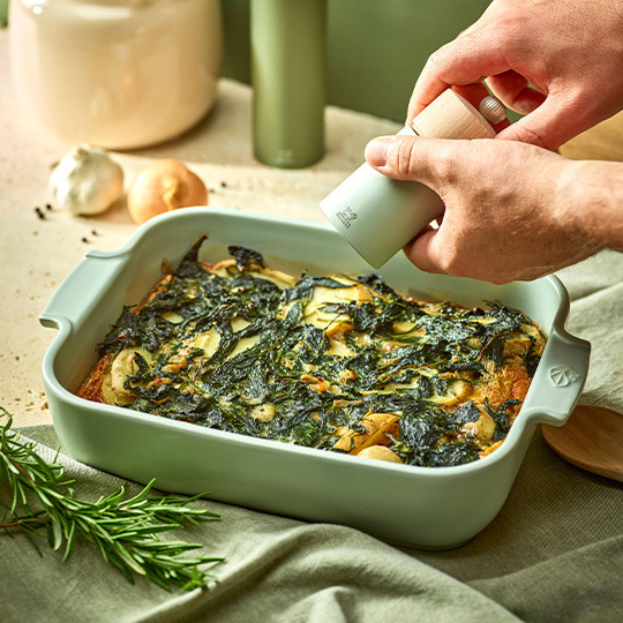 AUFLAUFFORM Keramik Appolia 25cm Rechteckig Salbeigrün Spülmaschinenfest - Grün, Keramik (16.8/25/6.2cm) - PEUGEOT