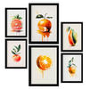 POSTER Set Mit 6 Zitrus Plakate Von Obst, Gemüse Im Aquarell Kunst Stil A3 & A4 Rahmenlos - Klar, Papier (29/3cm) - Nacnic