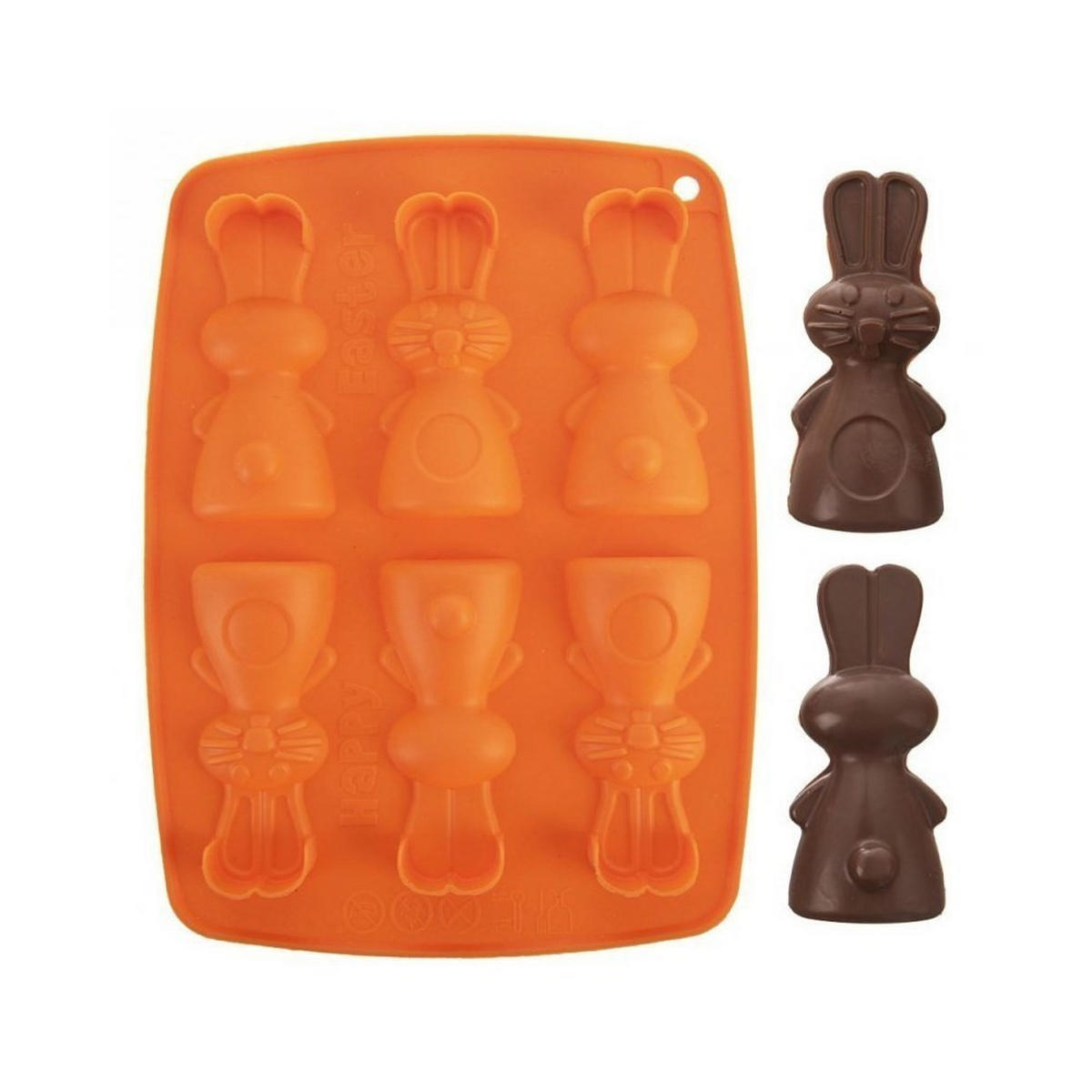 BACKFORM Hase Orange 22/17/1.5 cm 151785 - Orange, Kunststoff (18/1.5/22cm) - Elitehoff