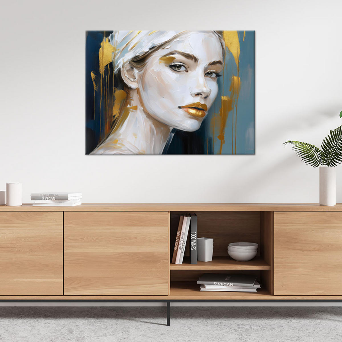 LEINWANDBILD Menschen & Charaktere 120x80cm - Goldfarben, Textil (120/80cm) - Feeby