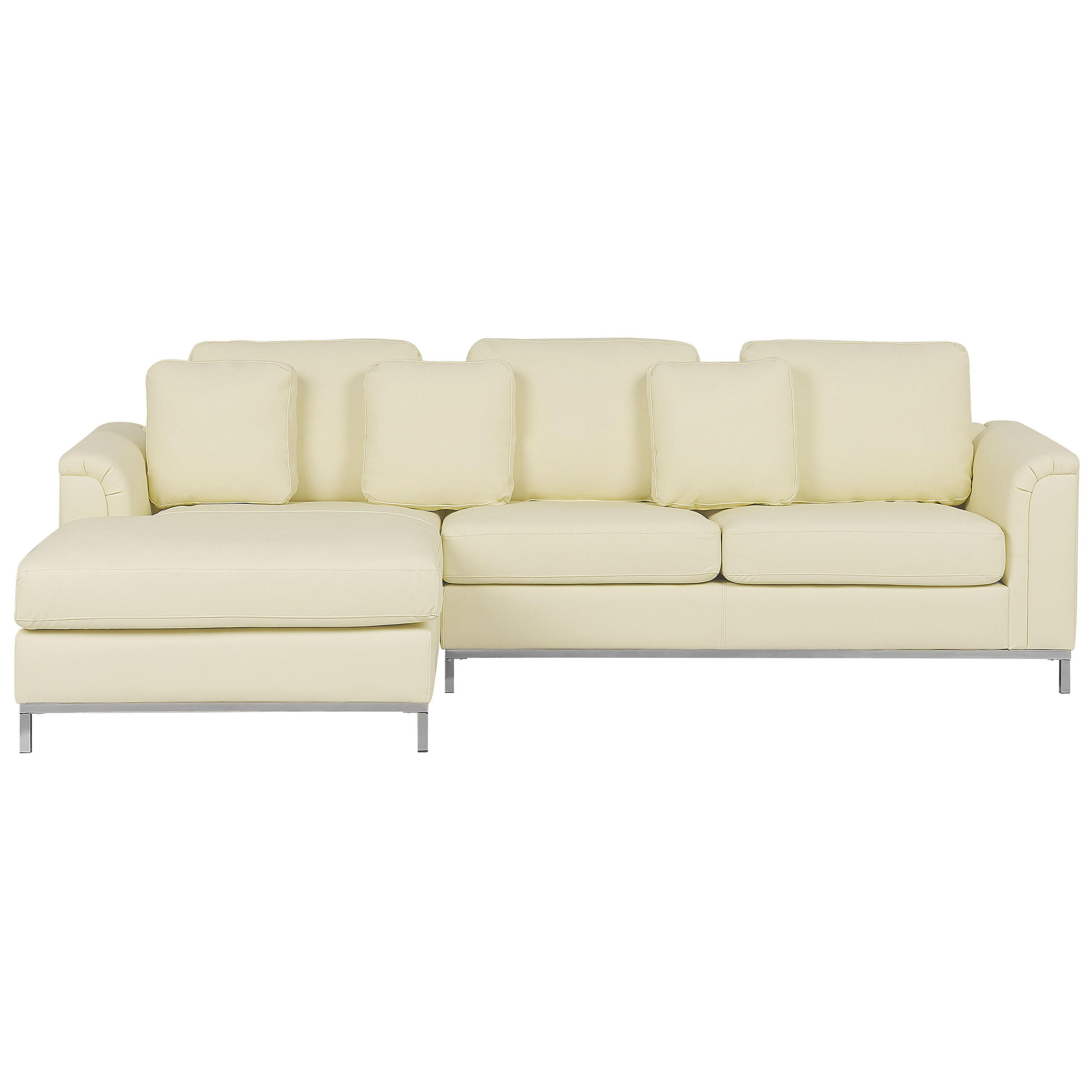 ECKSOFA Leder Beige linksseitig Oslo - Beige, Leder (270/151cm) - Beliani