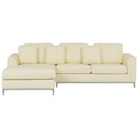 ECKSOFA Leder Beige linksseitig Oslo - Beige, Leder (270/151cm) - Beliani