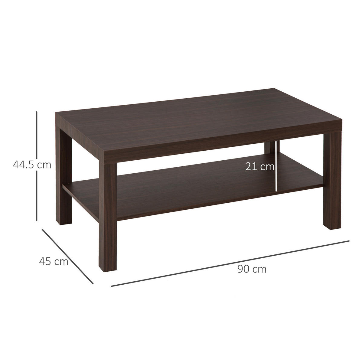 COUCHTISCH Schwarz 1 Stück - Schwarz, Kunststoff (90/45/44.5cm) - GiPP