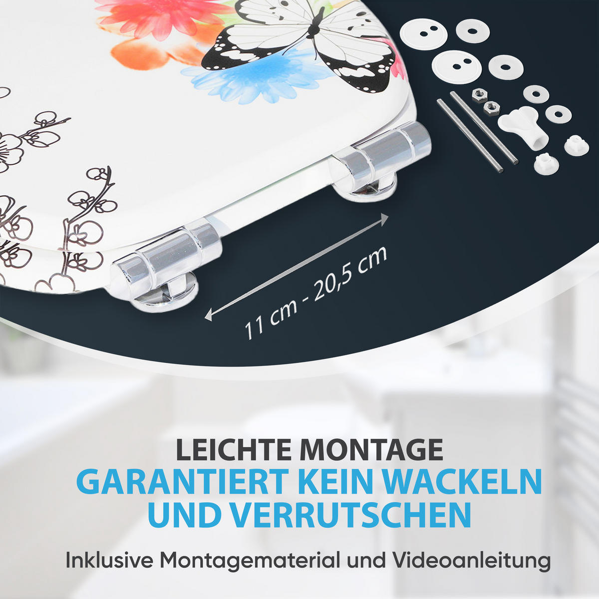 WC-SITZ mit Absenkautomatik Butterfly - Multicolor, Holzwerkstoff (38/6/47cm) - Sanilo