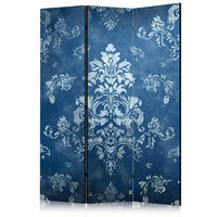 PARAVENT Einseitig Bedruckter 3-tlg 135x172 cm Elegante Glamour Ornamente - Blau, Holz/Textil (135/172/3cm) - Muralo