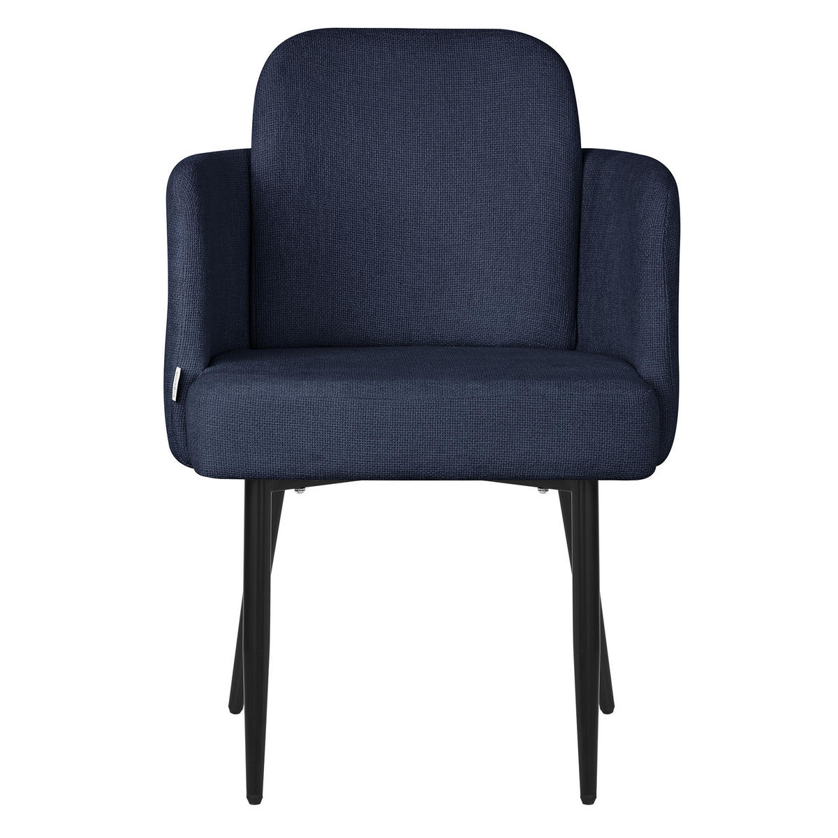 ESSZIMMERSTUHL Dunkelblau mit Stoffbezug - Schwarz/Dunkelblau, Textil/Metall (59/86/59cm) - ML-DESIGN