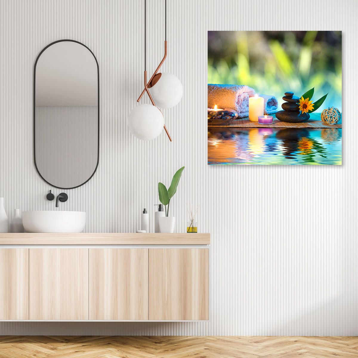 WANDBILD abstrakt farbe - Multicolor, Textil (50/50cm) - Feeby