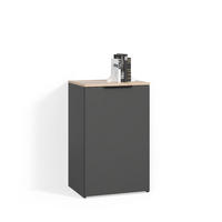 KOMMODE Piave Anthrazit mit Regal - Anthrazit, Holzwerkstoff (50/80/40cm) - Livinity®