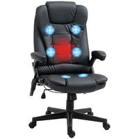 MASSAGESESSEL Bürostuhl Drehstuhl mit Wärmefunktion Chefsessel Bürosessel - Schwarz, Kunststoff (70/121/70cm) - HOMCOM