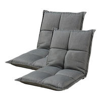 BODENSTUHL-SET 2 TLG. Deinze - Dunkelgrau, Textil (110/11/55cm) - [en.casa]