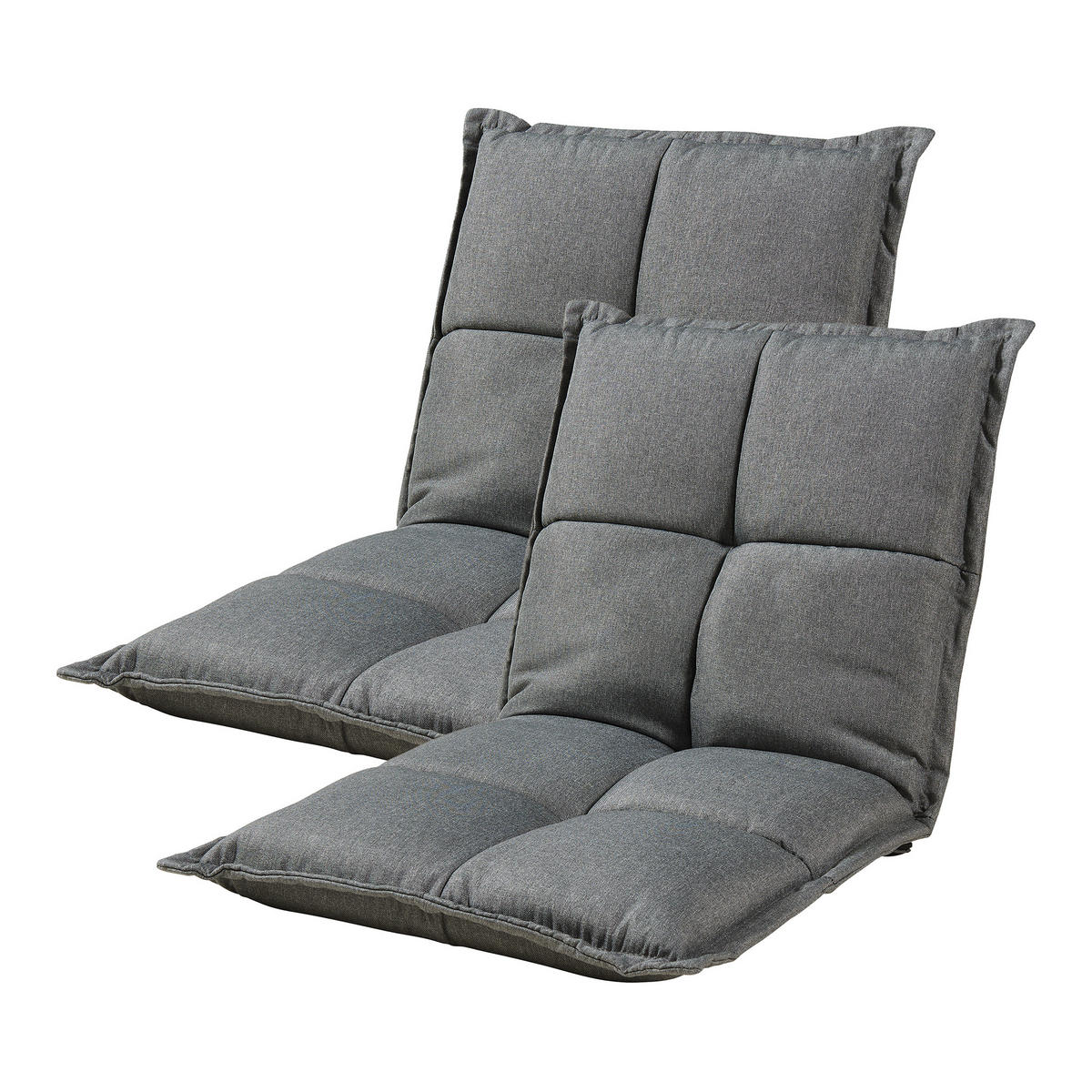 BODENSTUHL-SET 2 TLG. Deinze - Dunkelgrau, Textil (110/11/55cm) - [en.casa]