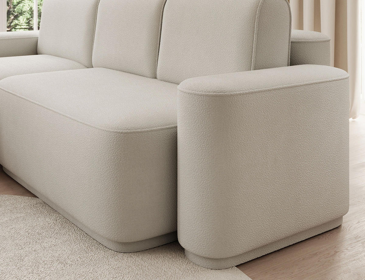 ECKSOFA RUMA - Creme (Amore 01) - Creme, Holzwerkstoff (285/180cm) - Möblo