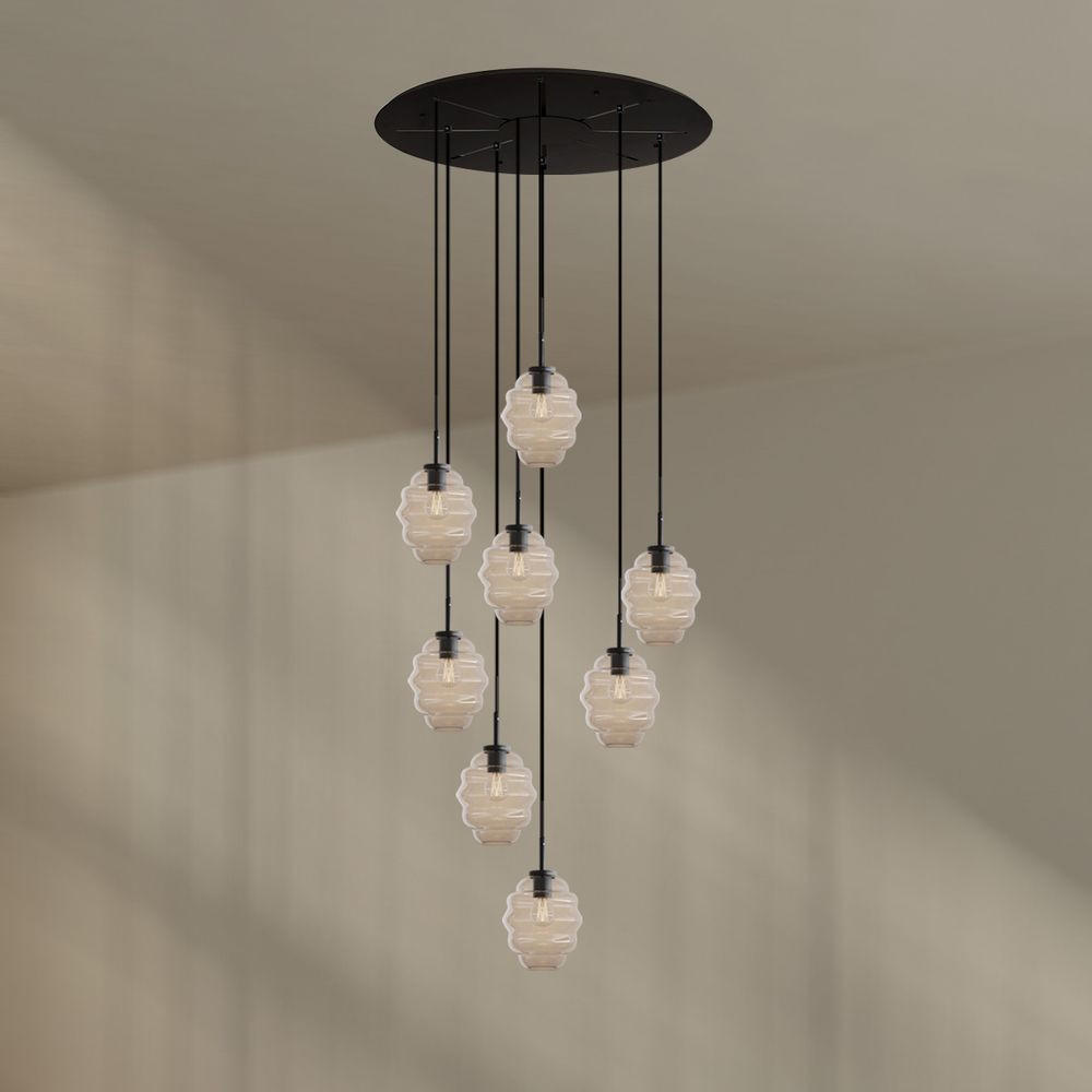 GALERIELEUCHTE Echos 8-flammig Klar Ø 18cm - Klar/Schwarz, Glas (18/18/20cm) - s.luce