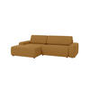 ECKSOFA Nancy Honig Cord - Schwarz/Honig, Holz/Kunststoff (264/162cm) - S-Style Möbel