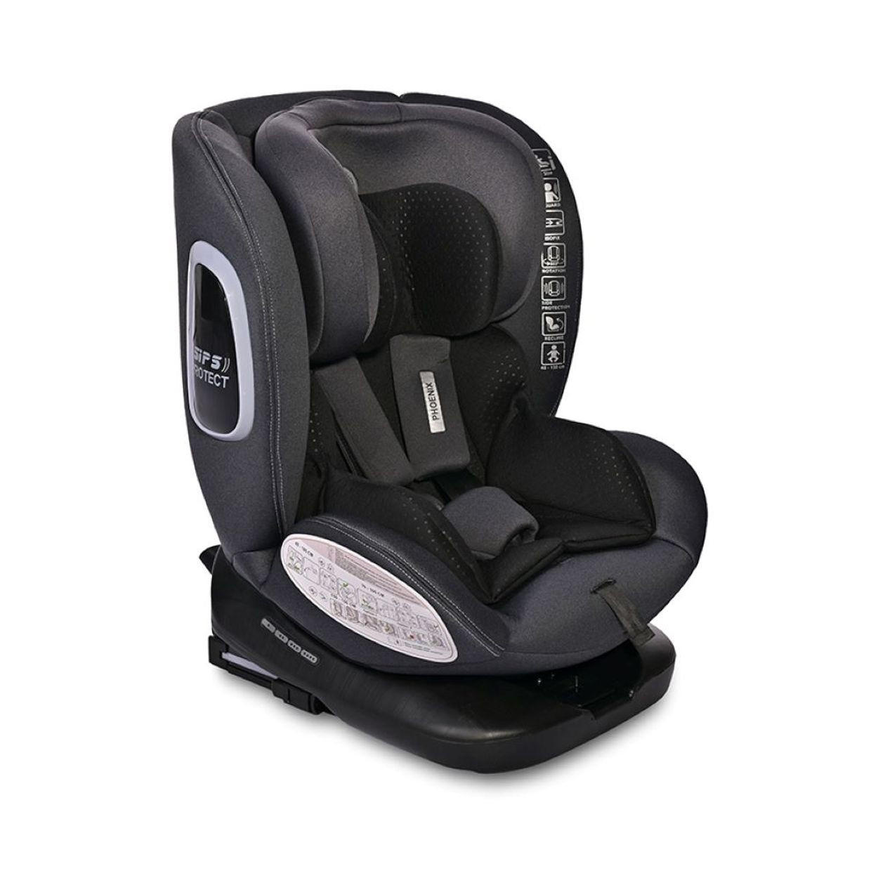 KINDERSITZ Phoenix i-Size Isofix schwarz Gruppe 0+/1/2/3 (40-150cm) Top Tether - Schwarz, Kunststoff (46/75/50cm) - Lorelli