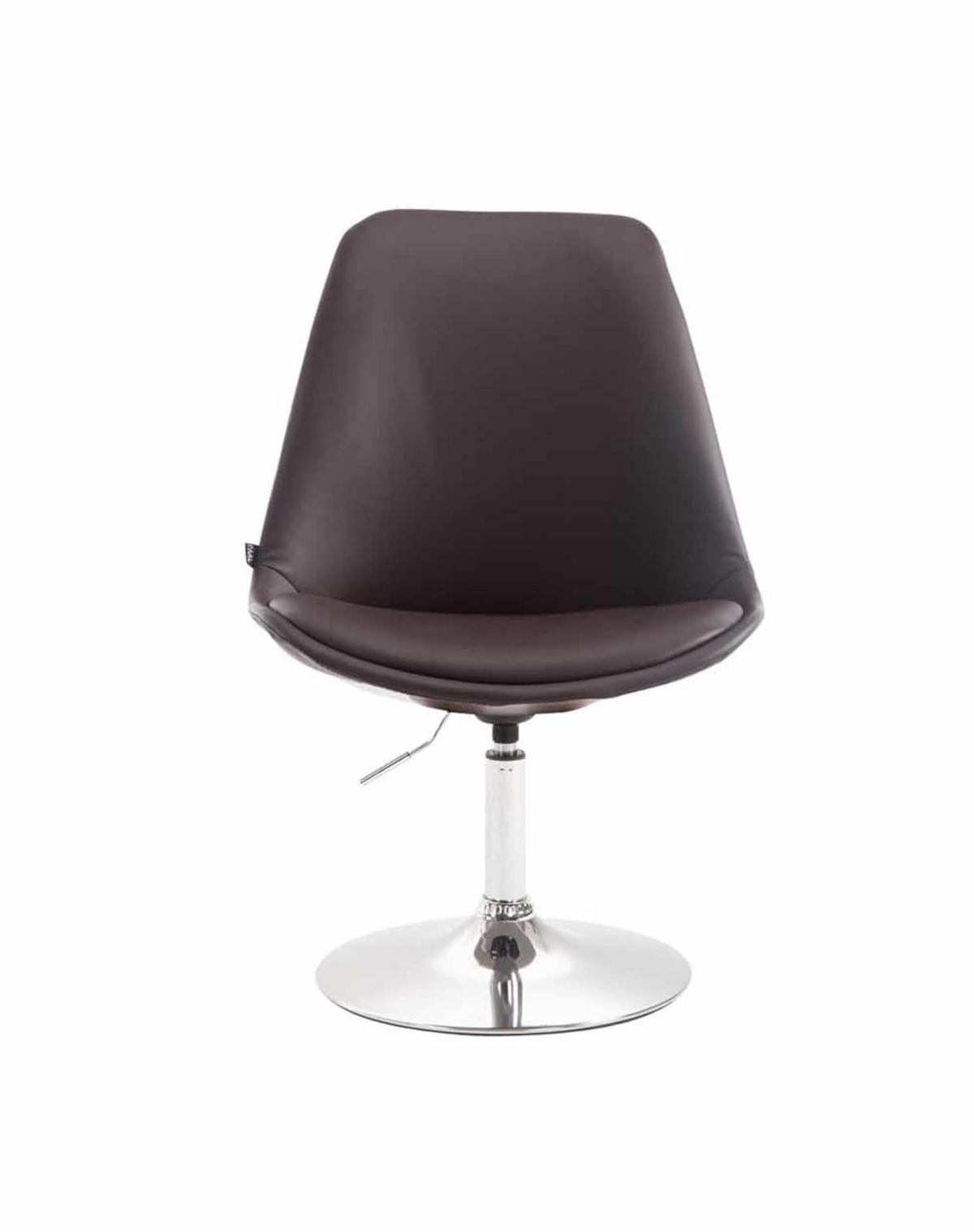 DREHSTUHL 4er Set Lederlook braun - Chromfarben/Braun, Textil/Metall (48/76/57cm) - CLP