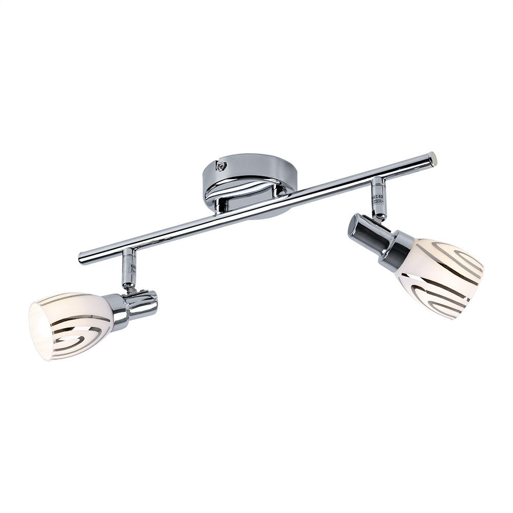 LED DECKENLEUCHTE Chrom Opal - Silberfarben, Glas (36.5/8.5/16cm) - Globo Lighting